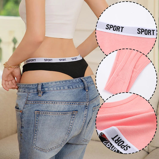 Set 4pcs Women Sexy Cotton Thongs